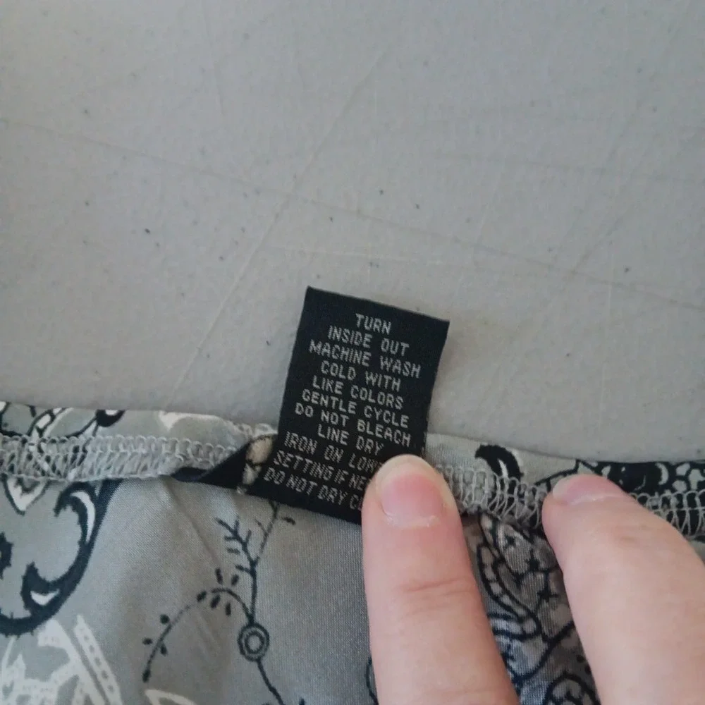 Y2K Babydoll Top Medium Gray Romantic Floral Satin Boho Fairy‎ Grunge Whimsigoth - Picture 15 of 15